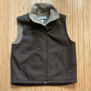 Columbia Dark Brown Sherpa-Lined Vest
